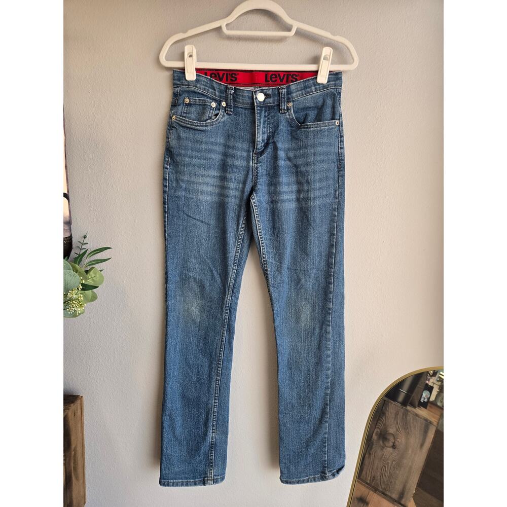Levi's Kids Blue Stretch Denim Straight‎ Leg Jeans Size 14